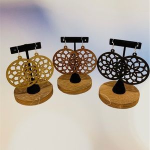 Sacred geometry wood dangles